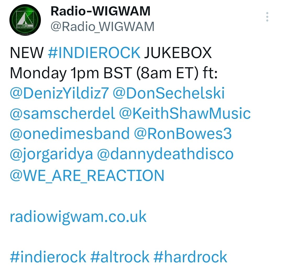 Today!!!!!!!!!! On @Radio_WIGWAM radiowigwam.co.uk hear my new song 👄! Tune in and thanks sooooo much! 

#indierock #funkrock #rock #rock music #rockmusician
instagram.com/p/C6D2JxWuPZ2/…