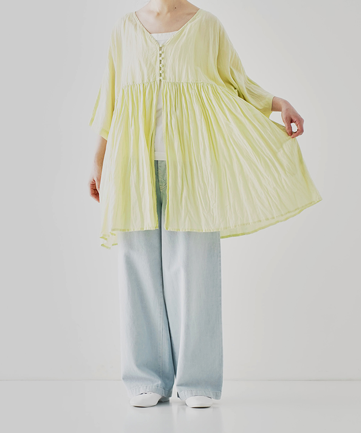 2024nest Robe コットンリネンシルク ギャザー ボリューム 2024nest Robe コットンリネンシルク ギャザー ボリューム