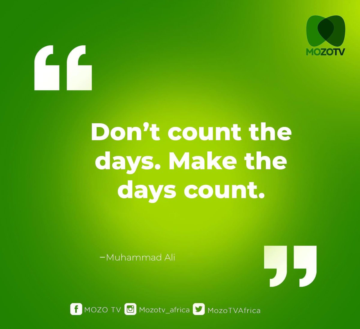 Let’s make the days count shall we?
Have a productive week💚.

Tune In Now! TopStar Channel 108 and 544 on DTH (Dish)💚
Also, install the Startimes APP via the link below 👇🏾:
play.google.com/store/apps/det…... 

#MozoTV #ARefreshingExperience #Productivity #NewWeek