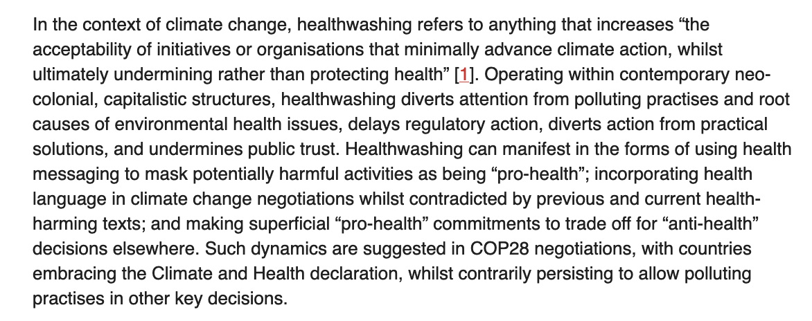 #COP28: Resisting healthwashing in climate change negotiations dx.plos.org/10.1371/journa…