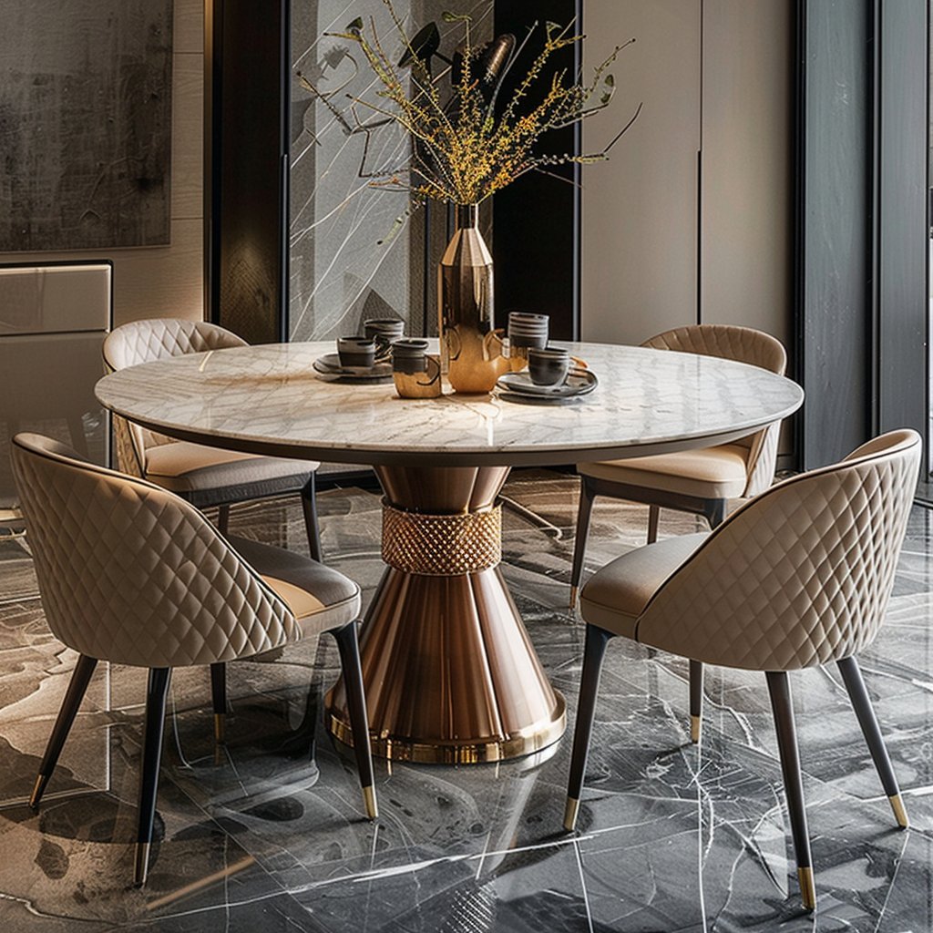 This dining table set can be customized in size, and its design is suitable for upscale residences. #furniture #diningchair #diningtable #awcasa