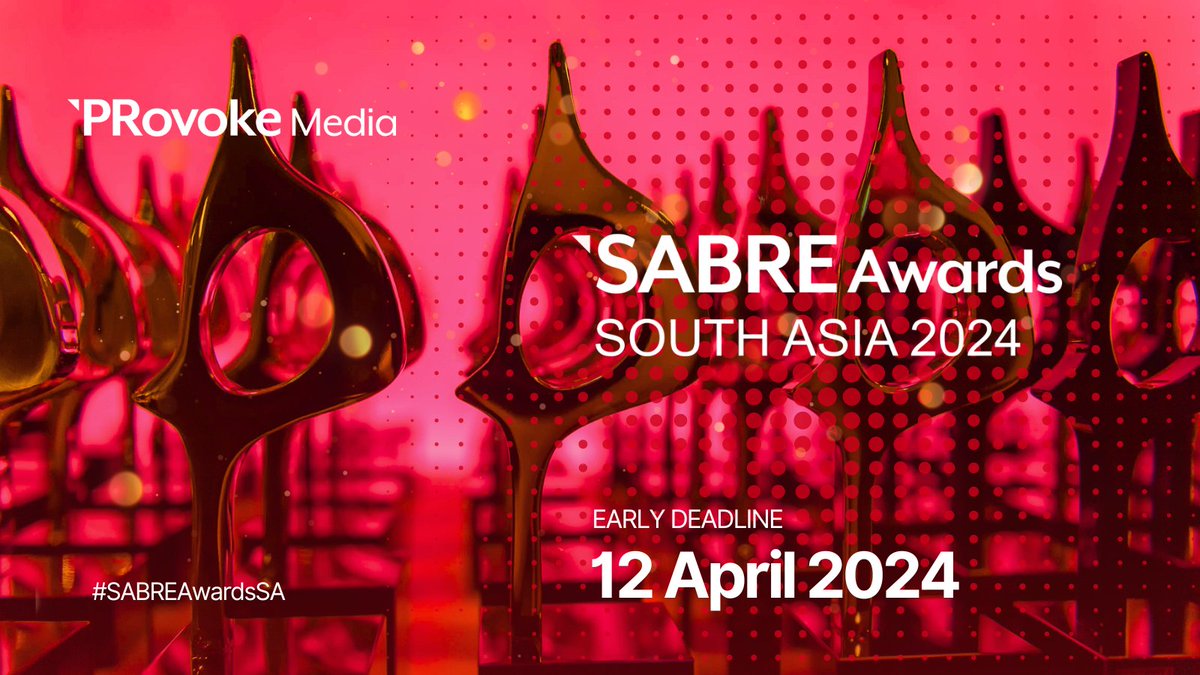 Submissions are still open for the 2024 #SABREAwards South Asia featuring an expanded list of categories and the launch of the #In2SABRE competition in the region. Enter now ahead of the late deadline: bit.ly/3KBIcHJ