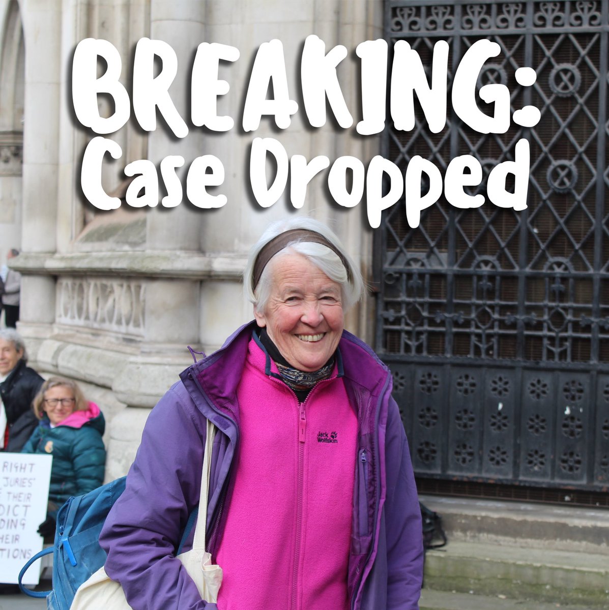 BREAKING: The High Court has this morning dismissed the application of Robert Courts MP, the Solicitor General, to imprison Trudi Warner, a 69 year-old retired social worker, for holding a sign outside Inner London Crown Court in 2023.

Full press release: shorturl.at/ortKY