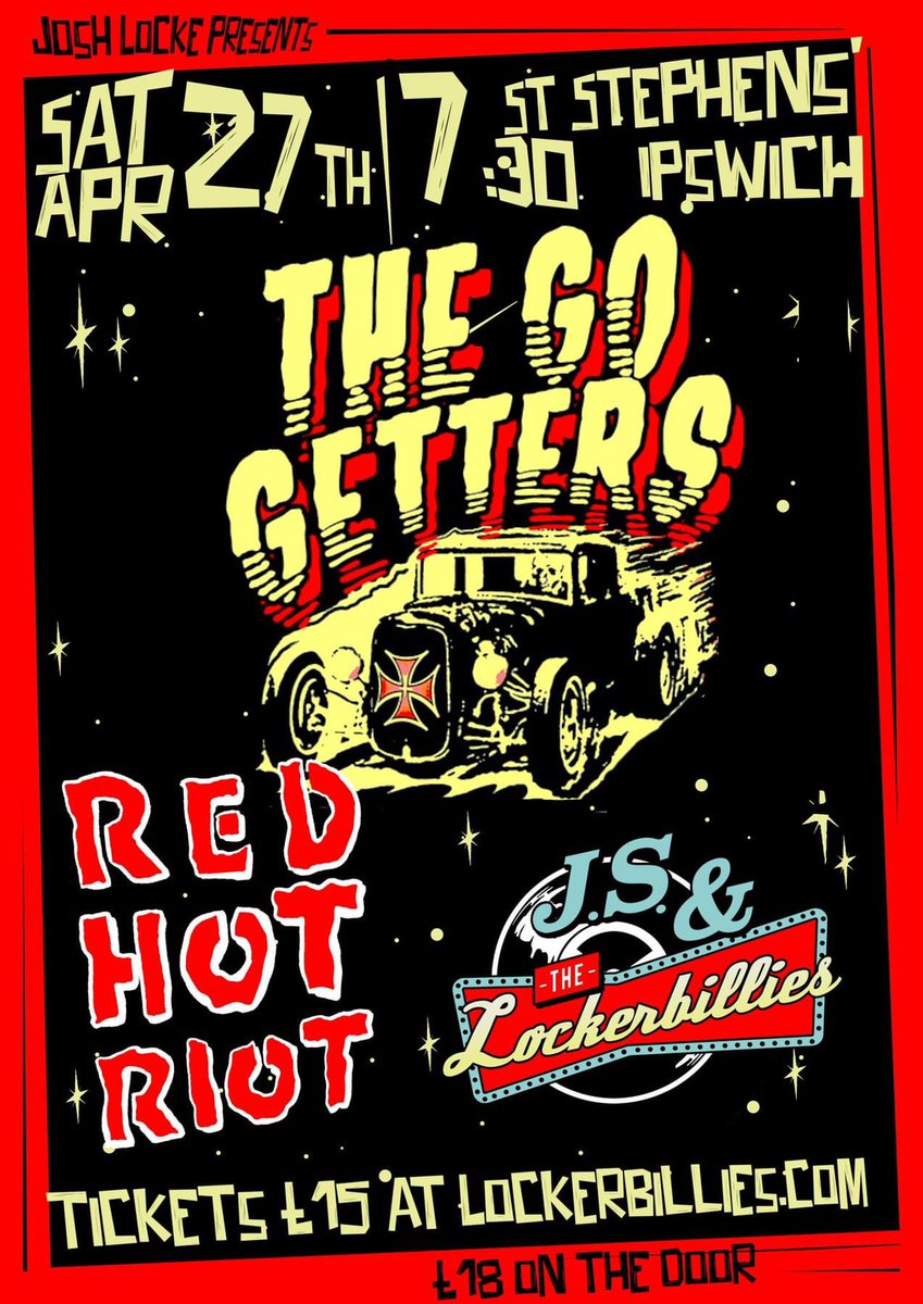 Get your tickets for this Saturday QUICK before they sell out! 

#rockabilly #thegogetters #redhotriot 

lockerbilles.bandcamp.com/merch/the-go-g…