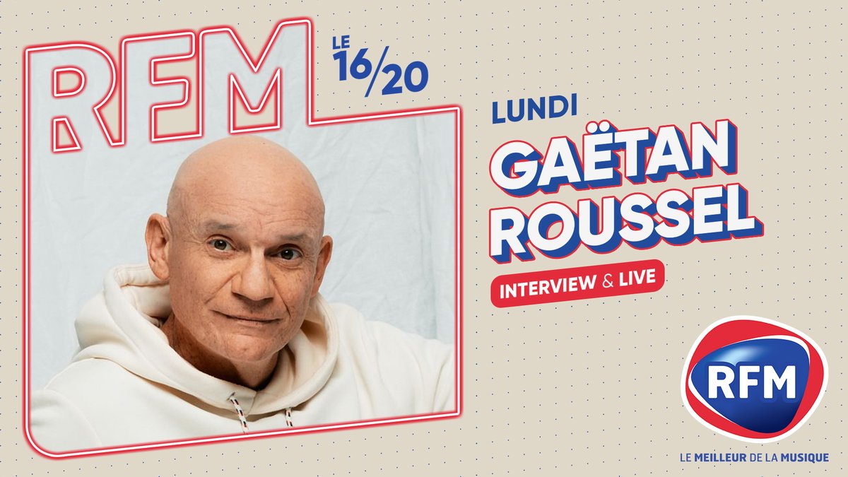 [#Événement] 💥 A 18h, #GaetanRoussel sera l'invité du #1620RFM de @PatAngeli à l'occasion de la nouvelle Edition DELUXE de l’album ECLECT!QUE ! 💿 📌 Interview & LIVES à retrouver sur #RFM ! 🎶 #MeilleurDeLaMusique