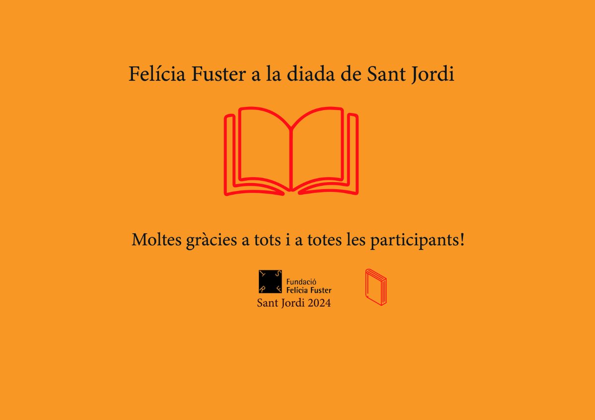 🌹📖 Les persones guanyadores del sorteig 'Felícia Fuster a la diada de Sant Jordi' són:
Sara Montserrat Villegas
Mireia Marimont
Carlos Guitérrez Jiménez

Enhorabona! 👏👏👏
Ben aviat ens posarem en contacte amb vosaltres.

#santjordi2023 #felíciafuster #poesia