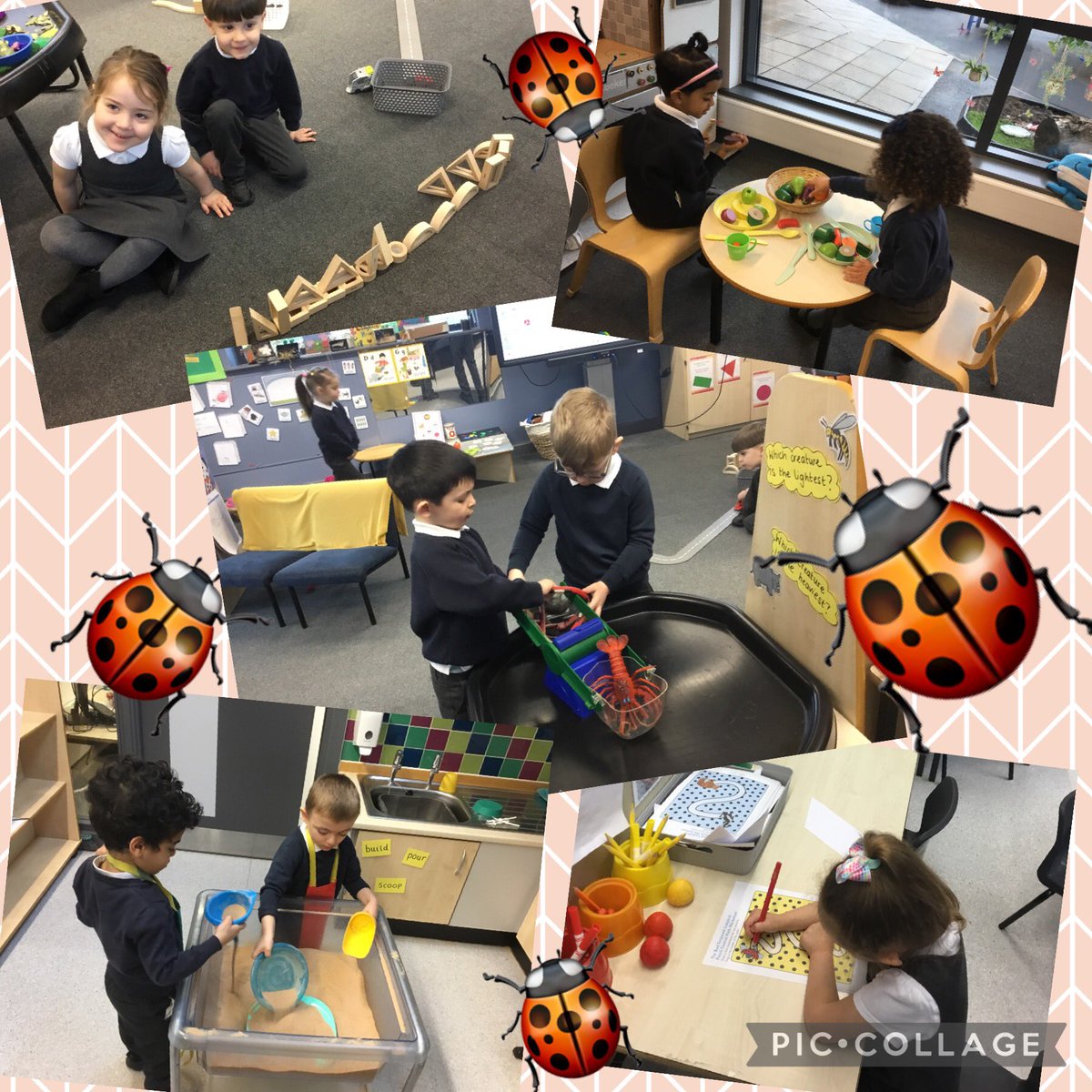QRA_EYFS's tweet photo. Some of our learning this morning 🐞 This week our book is ‘The Bad Tempered Ladybird’ in phonics our sound is o and in maths we are learning about ‘more’ #qranosey #qrahappy #qramaths #qraphonics https://t.co/KflHuCZBd4