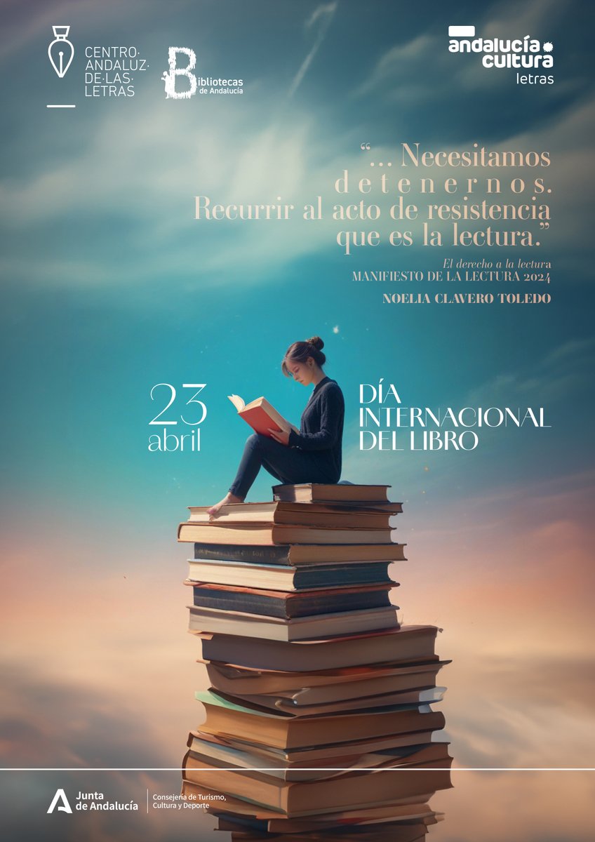 📚Consulta la programación completa de actividades por el #DíaInternacionaldelLibro 2024 ✅Lecturas dramatizadas, visitas teatralizadas, talleres, proyecciones, encuentros con autores, exposiciones... 🔗lajunta.es/4qv4v