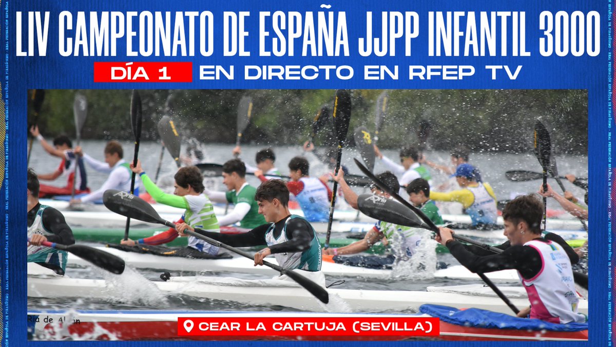 🚨𝗗𝗜𝗥𝗘𝗖𝗧𝗢 𝗥𝗙𝗘𝗣 𝗧𝗩🚨 El @cartujacear se convierte en el epicentro del piragüismo con la disputa del Campeonato de España JJPP Infantil 3000 metros. 📺 youtube.com/watch?v=8hwm0T… #SomosPalistas