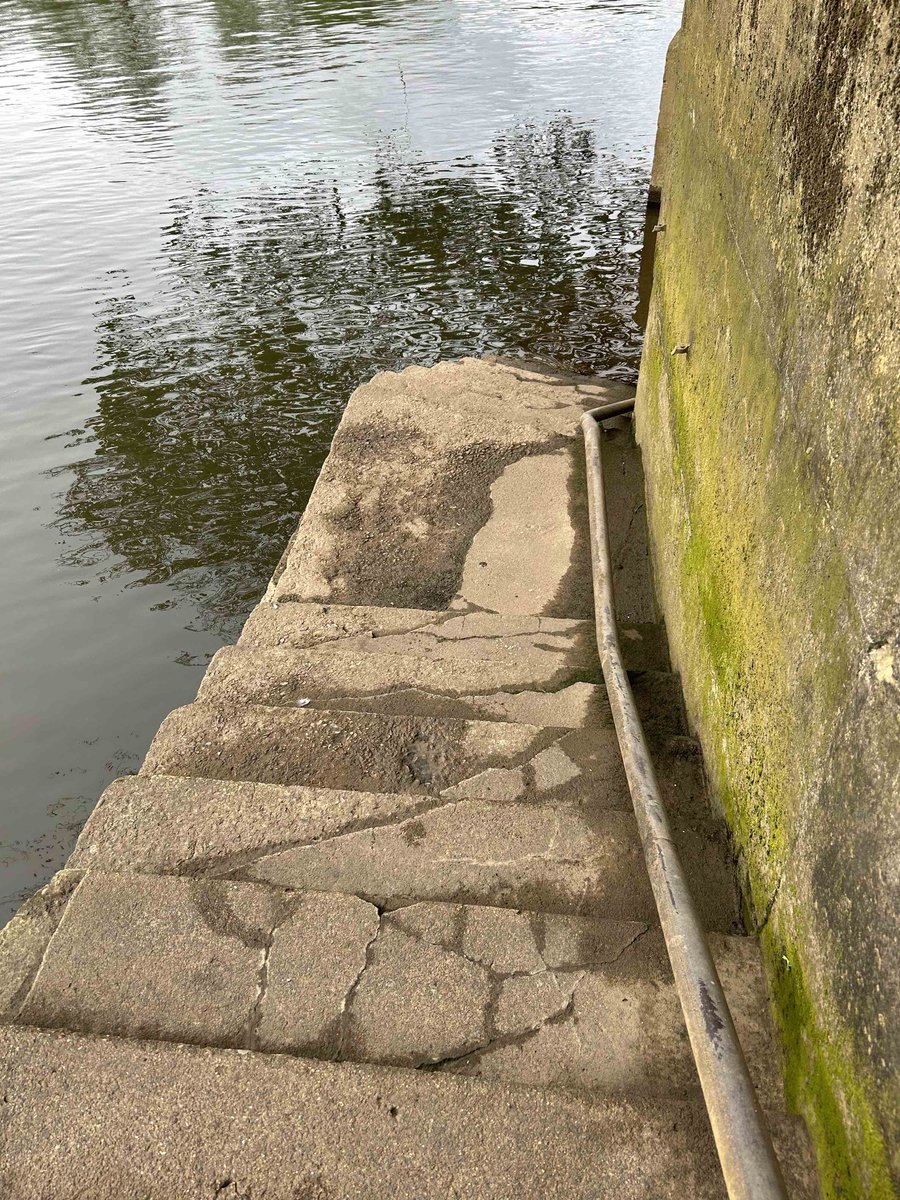 Steps down to the Thames on the bank opposite Ham House #Thames #MarbleHill