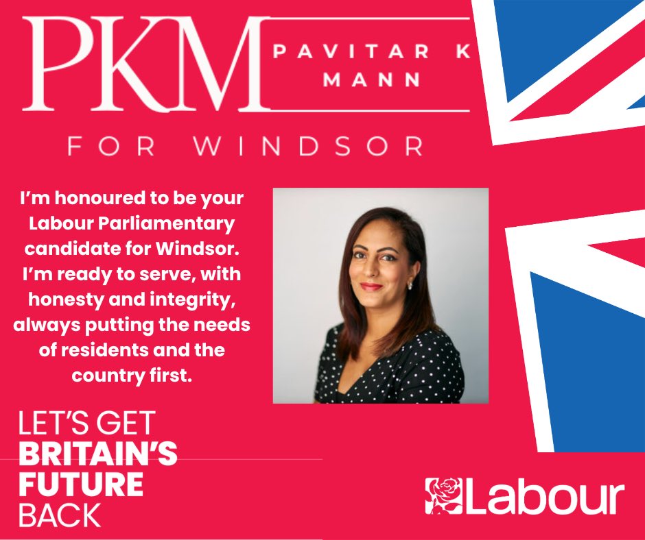 I am delighted to confirm that I am standing as the Parliamentary Candidate for the new Windsor constituency for Labour. This will be an uphill task, but I fundamentally believe that residents of Windsor have been failed by 14 years of chaos by the Conservative government.