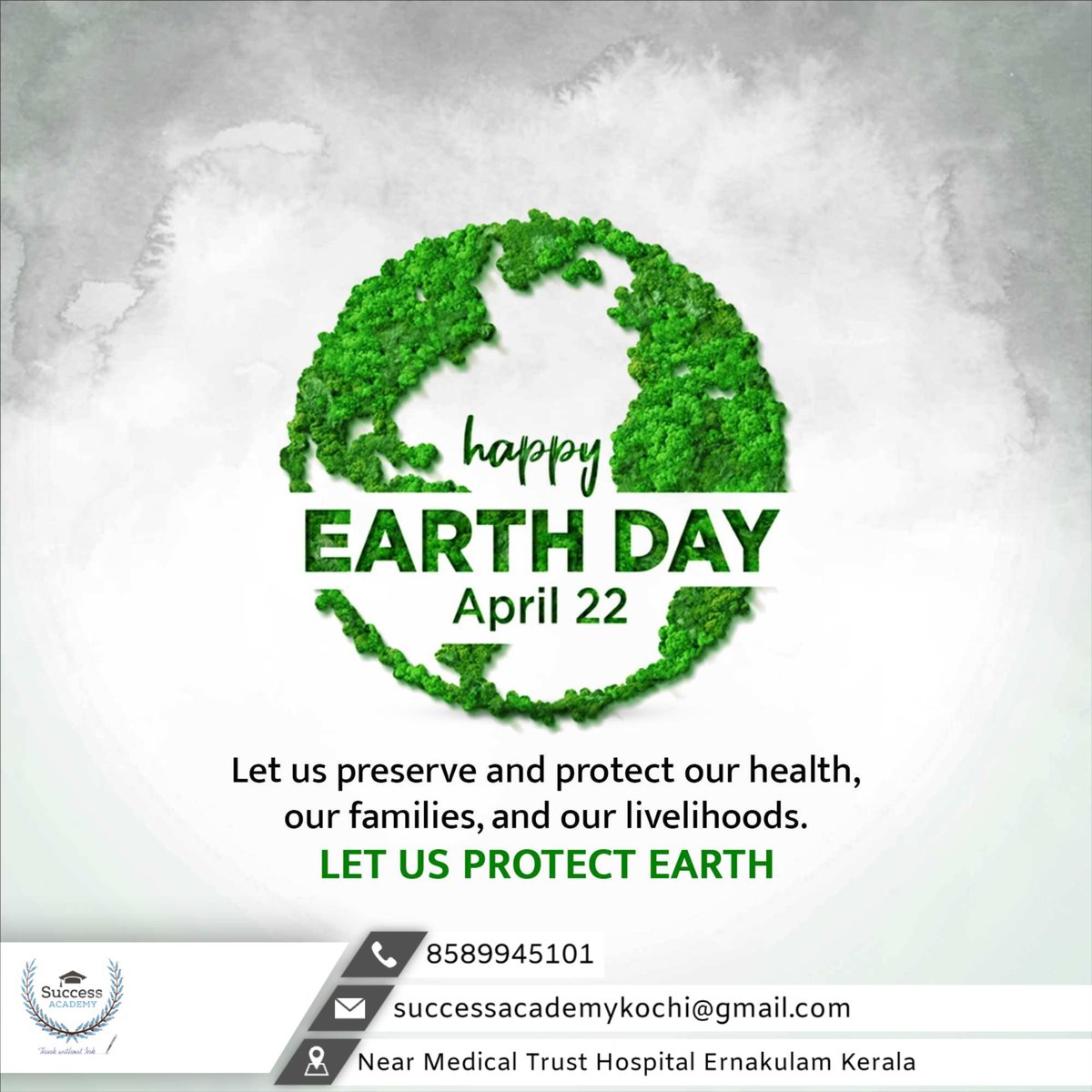#WorldEarthDay #EarthDay2024 #ProtectOurPlanet #ClimateAction #GoGreen #SustainableLiving #MotherEarth #EcoFriendly #NatureMatters #EarthDayEveryDay #ReduceReuseRecycle
#ActOnClimate #EarthDayEvents
#EnvironmentalAwareness #SSCCoaching #BankCoaching #SuccessAcademyKochi