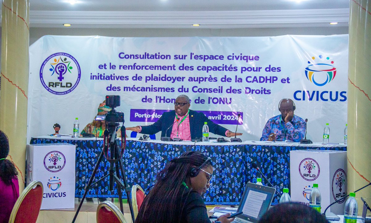 Hon. Remy Ngoy LUMBU, ACHRP Chairperson emphasized the need for legal frameworks that protect civic space and ensure the safety of Human Rights Defenders in West Africa. He shared insights on strengthening civic space and protecting human rights in West Africa. The civic space