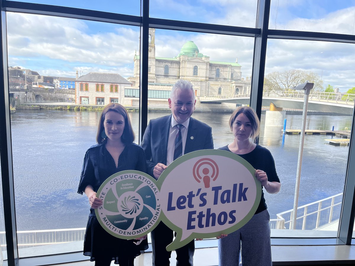 General Secretary of ETBI Paddy Lavelle pictured with Dr Anne Marie Kavanagh DCU (L) and Dr Hannagh McGinley (R) who will be leading workshops on cultural diversity and travellers in education with over 200 delegates at today's #LetsTalkEthos National Symposium in Athlone.