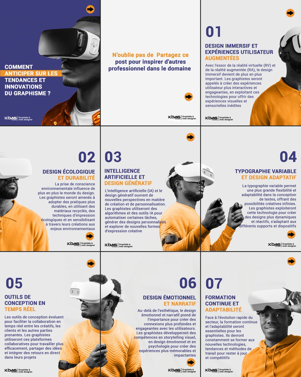 KIDASPRODESIGN's tweet image. 🎨Comment anticiper sur les tendances et innovations du graphisme ! 

🎨 Dans un domaine en constante évolution, rester à la pointe des tendances et innovations est essentiel pour se démarquer et répondre aux attentes des clients. #Graphisme #TendancesGraphiques #kidasprodesign