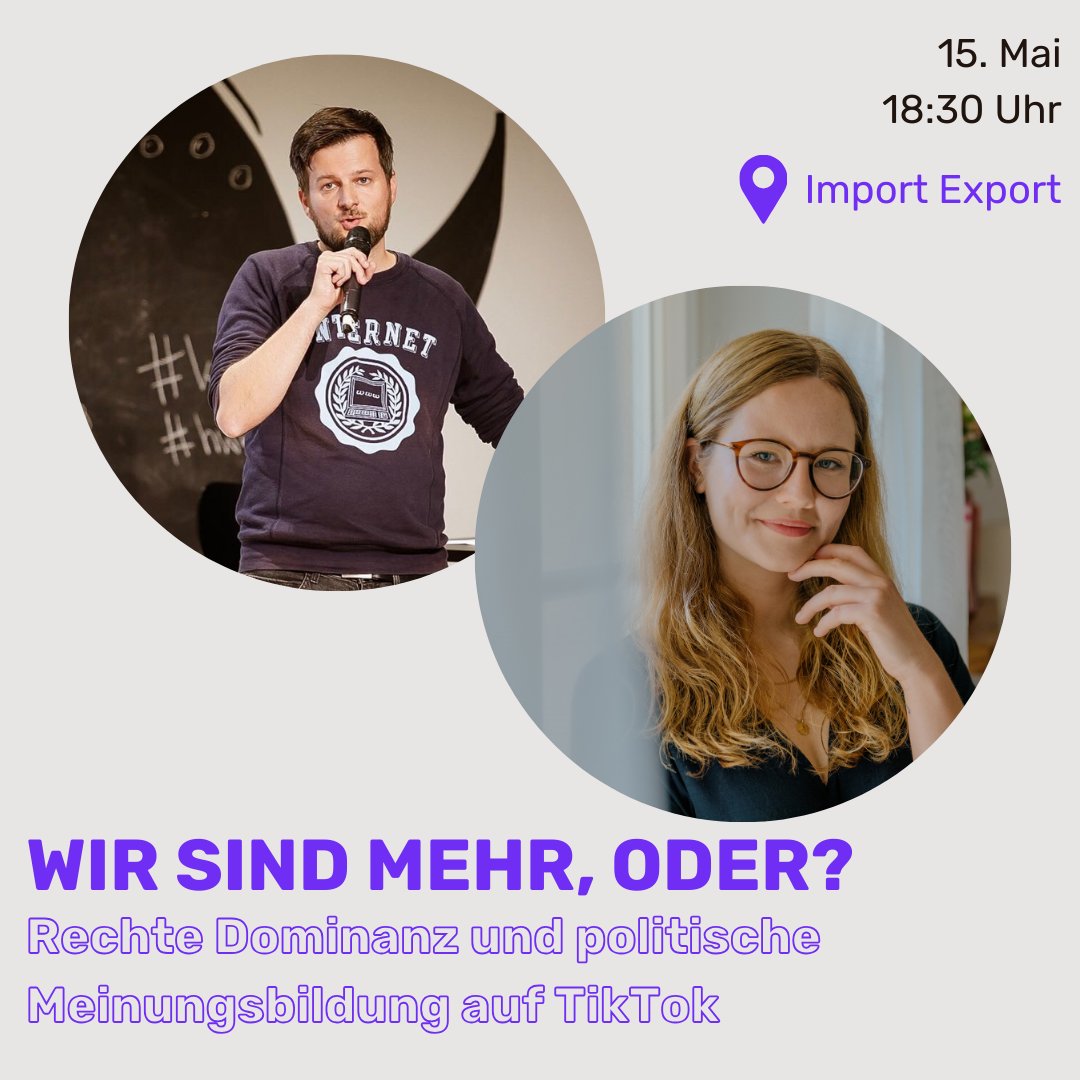 Ist München stabil? Das werde ich am 15. Mai herausfinden! Gemeinsam mit Journalistin & Tik Tokerin @HeeyLeonie diskutiere ich, wie der digitale Raum von Demokrat:innen zurückerobert werden kann. YEAH 👩‍🎤🤳 Im Import Export @Kelly_Stiftung 🚀petrakellystiftung.de/de/afar/event%…