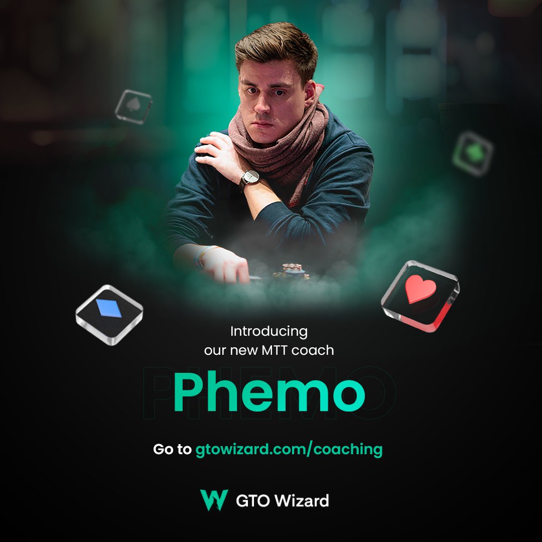 Introducing Phemo, our newest coach! 🔥 Phemo is a high-stakes MTT crusher with a data-driven approach and is excellent at developing simplified GTO-based strategies.📚 Join his FREE coaching session on Turn Probes in SRPs vs BB, on April 24 at 12pm EST! #gtowizard