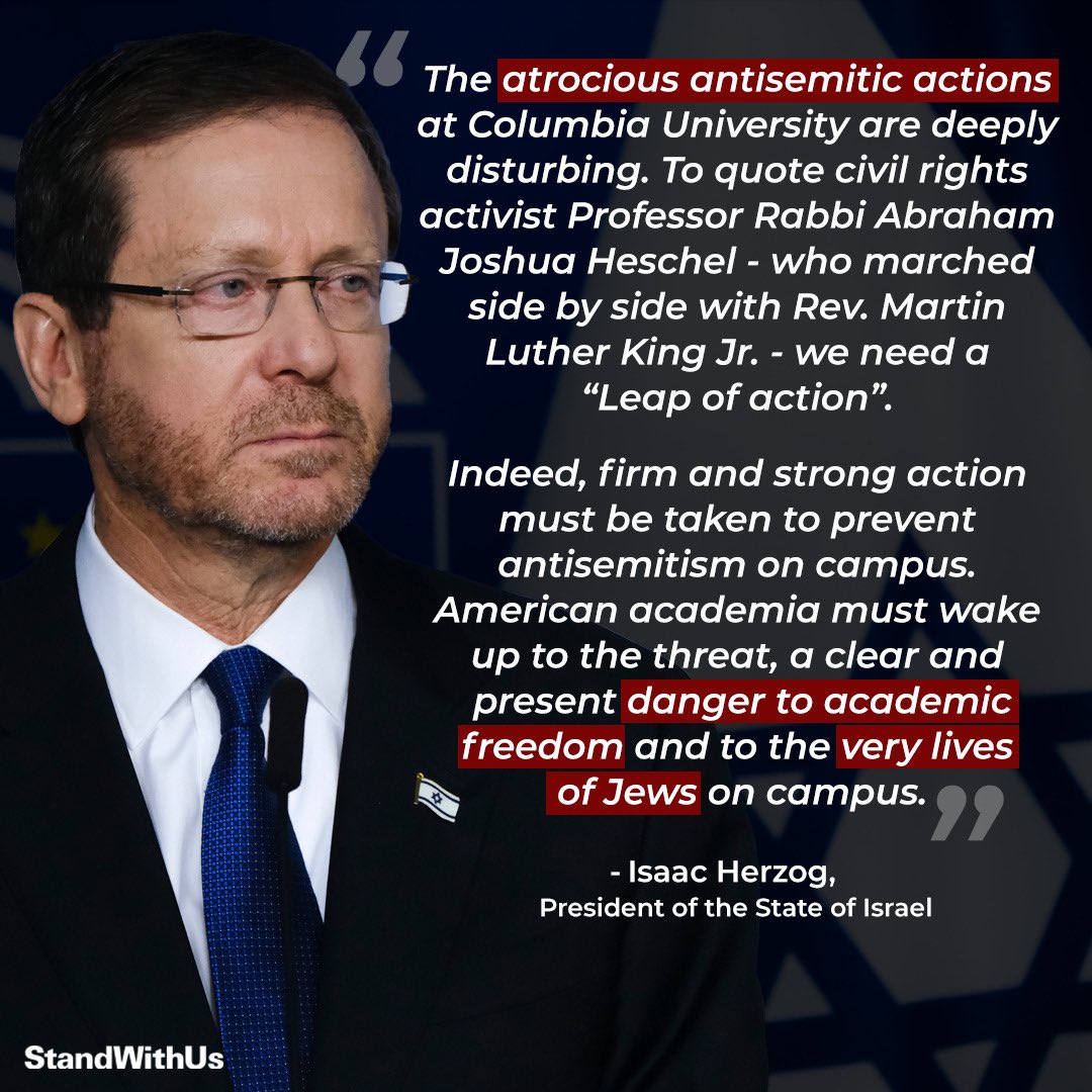 The antisemitism taking place on campuses across the U.S. is undeniably a danger to academic freedom and to the lives of Jewish students, and MUST be stopped. 
#StandUpToHatred