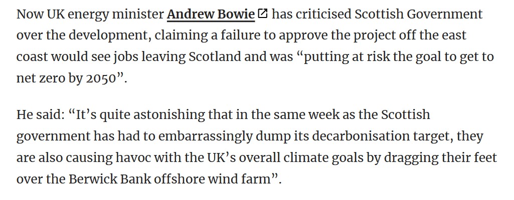 Not sure why @AndrewBowie_MP is now promoting SSE Renewable's #BerwickBank proposals
This potentially HUGE Offshore Wind Farm is described as 'the most deadly in the world' 4 seabirds AND is partially located within an MPA (MarineProtectedArea) #BluePlanet #BassRock #EastLothian