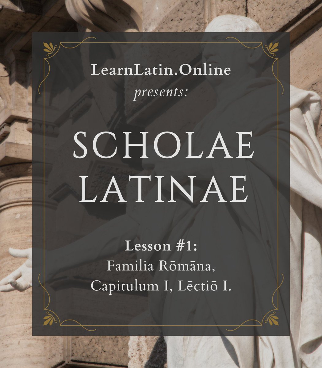 latinedisce's tweet image. LearnLatin presents Scholae Latinae: Lesson #1

The first Latin lesson for beginners will take place next Saturday, April 27th at 4 pm (Rome time, CEST, UTC/GMT +2 hours).
The lesson will be streamed exclusively here on X, with up to ten live participants, and then recorded for…