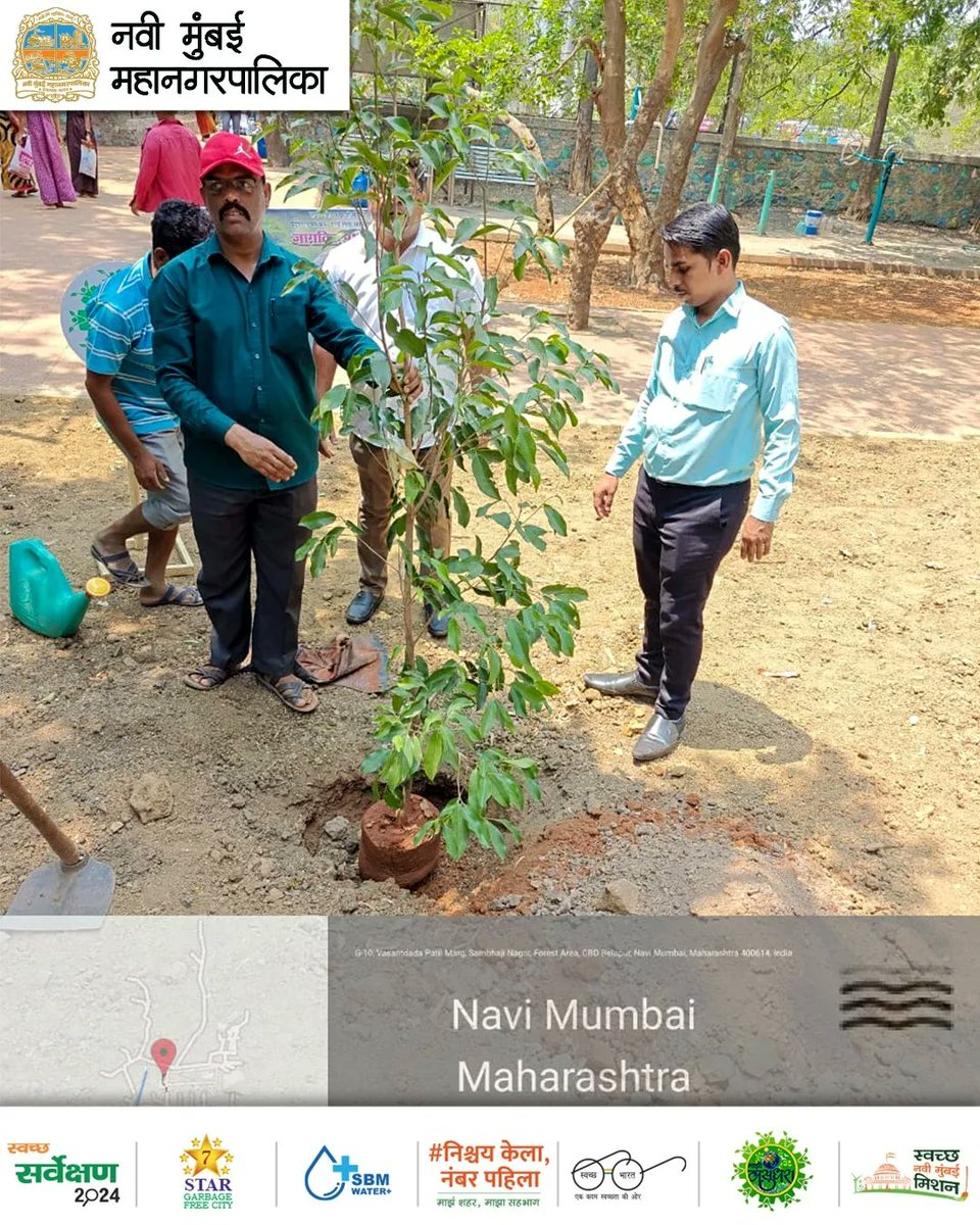 Today on the occasion of Earth Day, NMMC is planting over 1000 indegineous and fruit bearing trees, in an attempt to enhance the biodiversity of the city. Tree Planting is taking place at numerous other locations throughout the city. 🌱🌍 #NMMC #Nature #NaviMumbai #EarthDay
