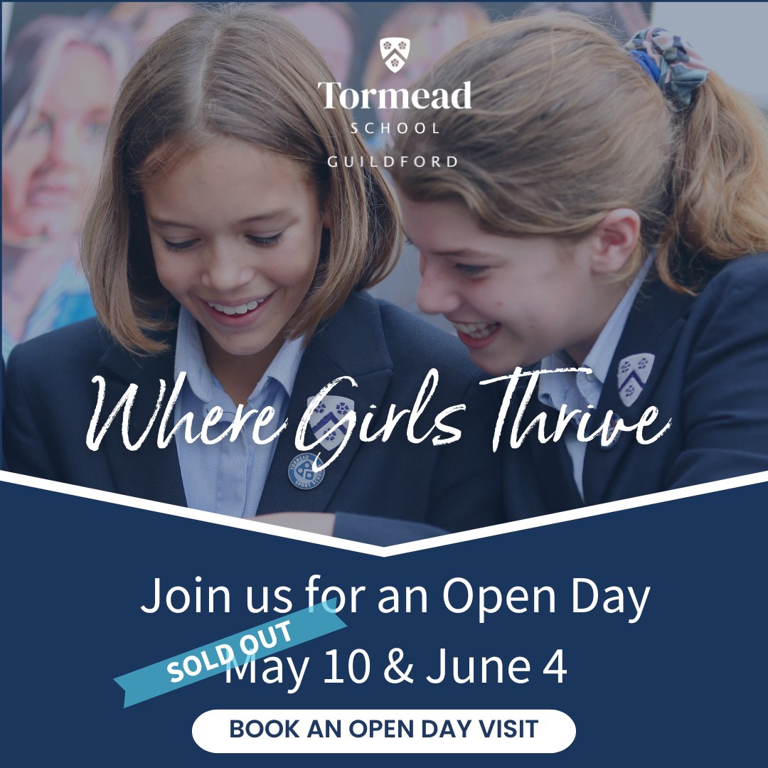 Join us for an open day at Tormead Senior School. Explore the facilities, meet Head David Boyd, and hear from our students. Book your visit now. 
tormeadschool.org.uk/admissions/vis…
#TormeadGirlsThrive #Tormead_Together #SurreySchools #openday