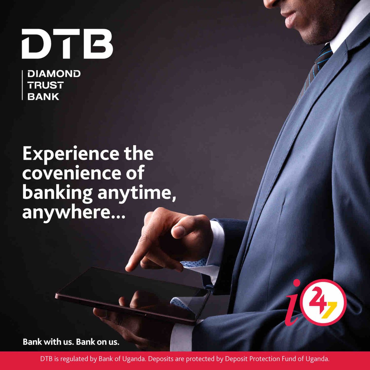 Make deposits, pay bills, pay taxes and monitor transactions with DTB i24/7 internet banking.
Call 0800 242 242 or WhatsApp 0786 242 242 for support.
Wishing you a happy new week. #BankWithUsBankOnUs