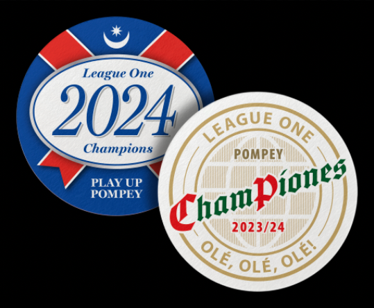 I've now decided to do two final beer mat designs, having been inspired by the Championes chant which reverberated incessantly around Fratton Park on Saturday. Hoping to get these on sale later this week. #Pompey