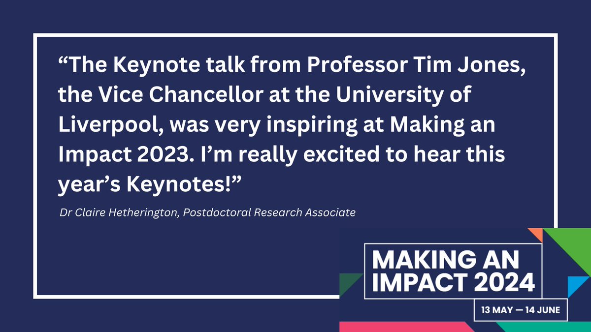 Making an Impact 2024 at @LivUni starts 13th May‼️ @InfectNeuroLab members enjoyed the 2023 keynote, & this year there are 3 keynote talks from experts & sector leaders on research partnerships & international research collaborations. Book now! #UniLivImpact24 @LivResearcher
