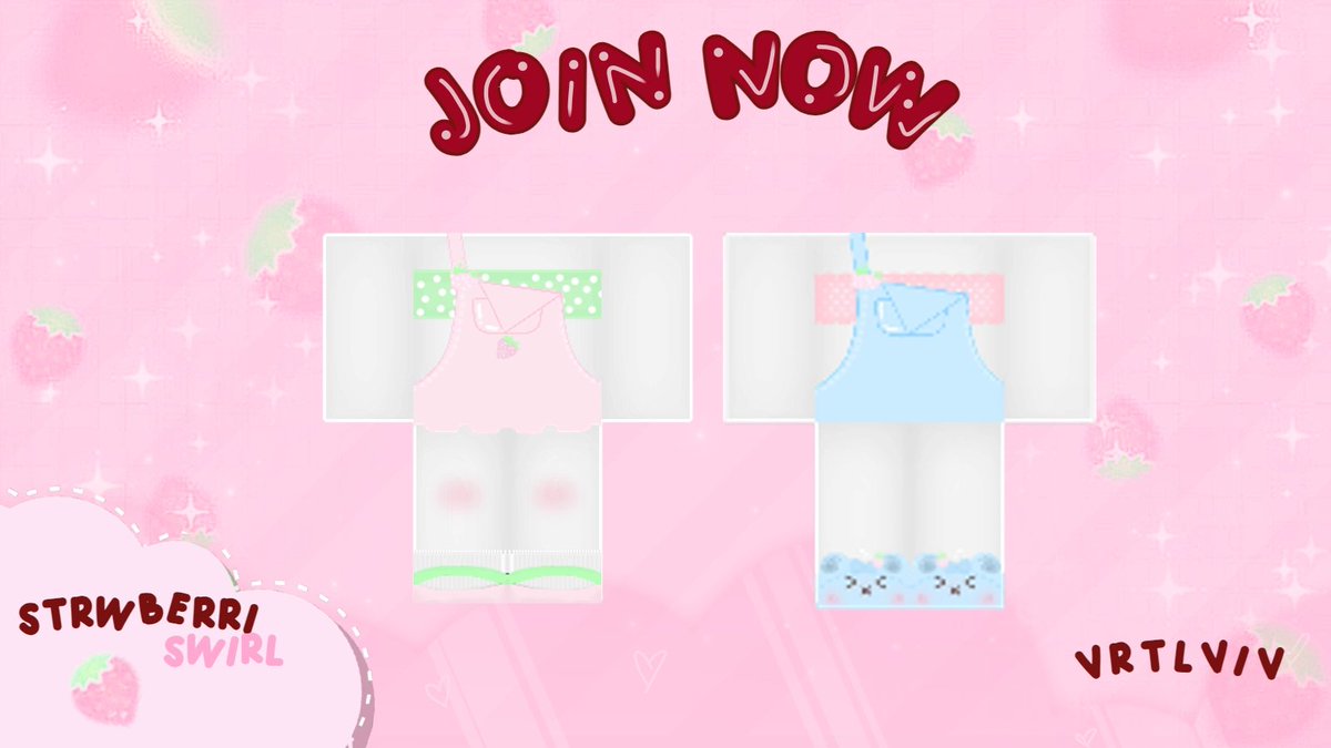 ♡ .   strwberri swirl ౨ৎ   
 ୨୧   cutecore + coquette fits !! 
join today !!  ⋆୨୧˚                                 link:roblox.com/groups/3419546…
 tags : #ROBLOX #RobloxDesigner #RobloxDev #Robloxdesign #RTCDesigner #robloxclothing #coquette #design #robloxclothes #rtcdesigners