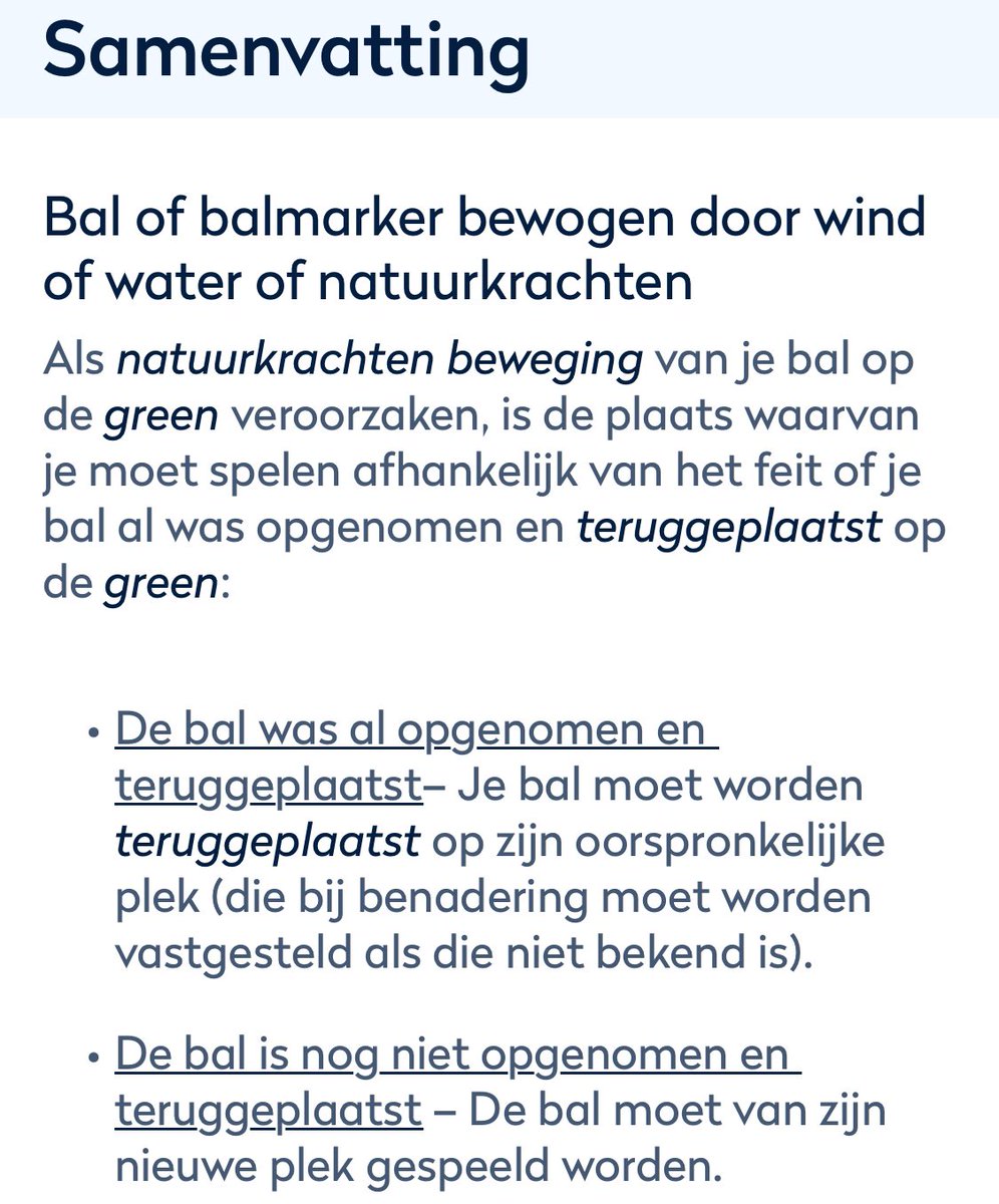 dirkgroten's tweet photo. @RJ_Derksen regel 13.1d mbt bal die op de green beweegt: de bal van Ryu bewoog nadat ze hem had gemarkeerd en teruggeplaatst. Dan moet ie vanaf die gemarkeerde plek worden gespeeld, dus wat ze deed was correct #lpga #ChevronChampionship https://t.co/rgYhK6z74m