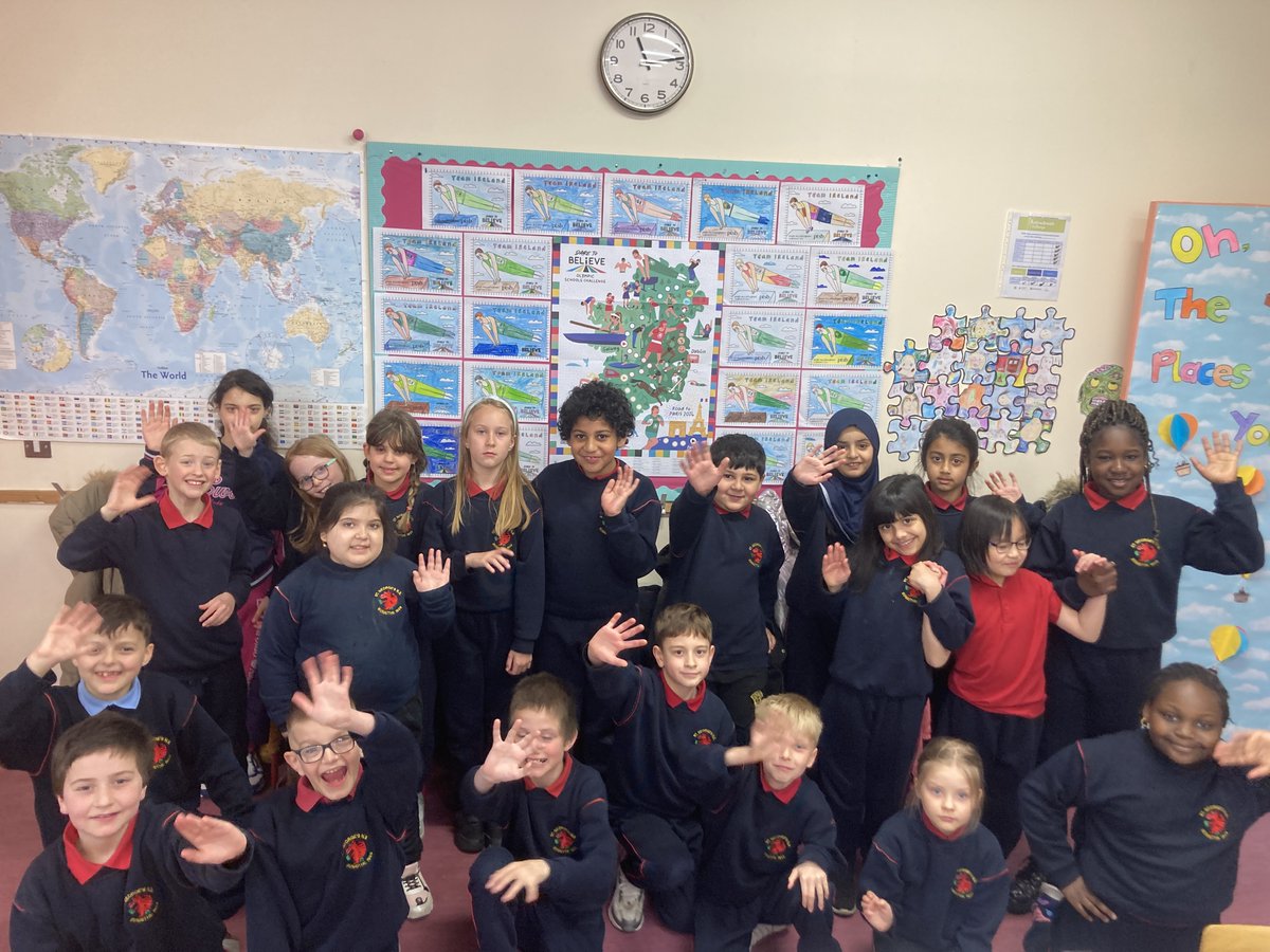 2nd Class at St George's NS are on the way to Paris! They are currently stopping off in Belfast and learning all about the Paris 2024 Olympic Mascot and Irish gymnast Rhys McClenaghan🤸‍♂️ @TeamIreland @McClenaghanRhys