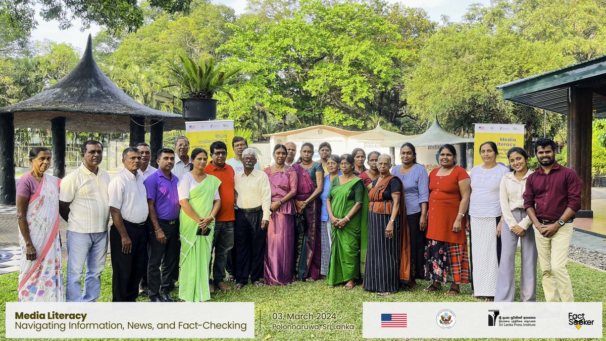 The workshop on 'Media Literacy: Info, News & Fact-Checking' for SCO members in Polonnaruwa District was held on March 03rd, 2024, with the support of
@USEmbSL
.  #CSO #media #disinformation #misinformation #factchecking #onlinetools #factcheck #FactSeeker #SriLanka #truth