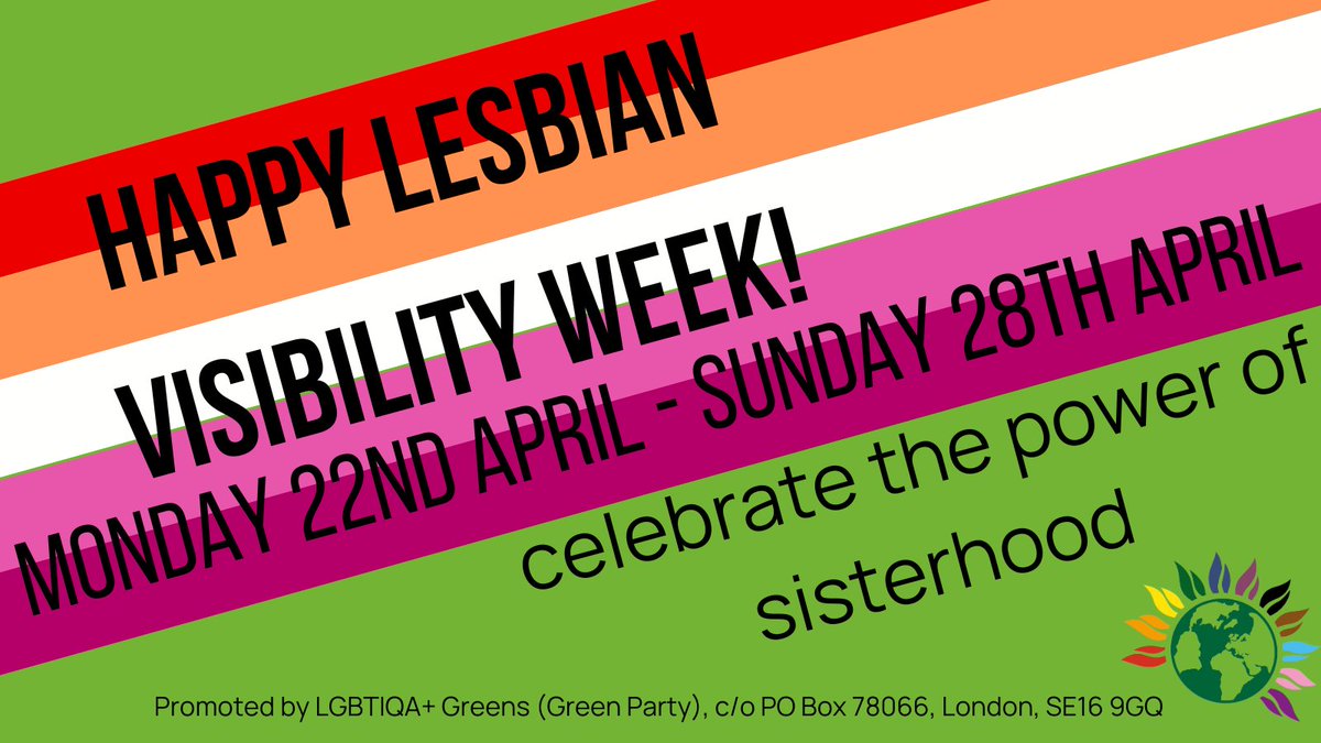 Happy #LesbianVisibilityWeek! Can't wait for the @FeministGreens event tomorrow evening- it's going to be great!