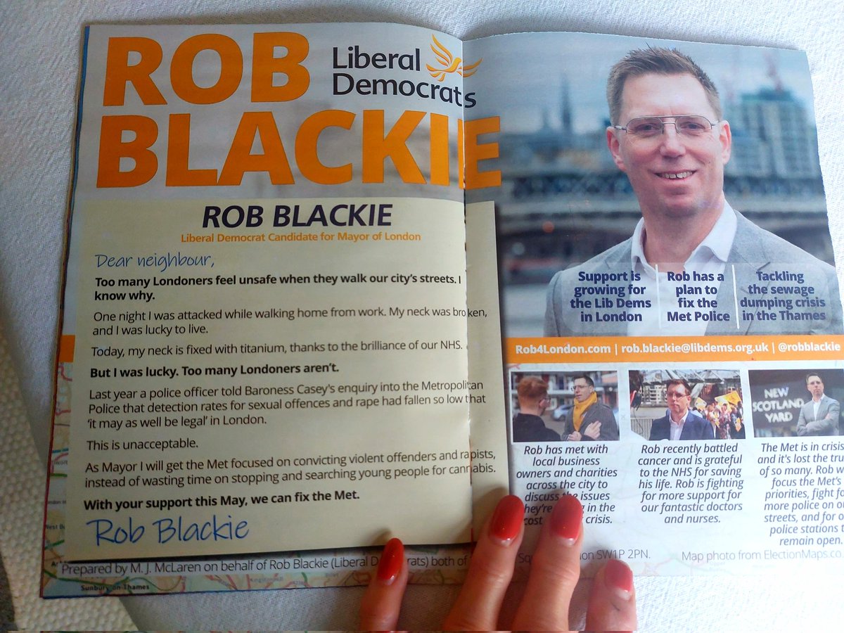 🔶️Delighted that Rob is putting fixing the Met front and centre by prioritising convictions along with more police on the streets and police stations reopening and NOT closing. All these priorities chime with us in Richmond! Find out more Rob4London.com