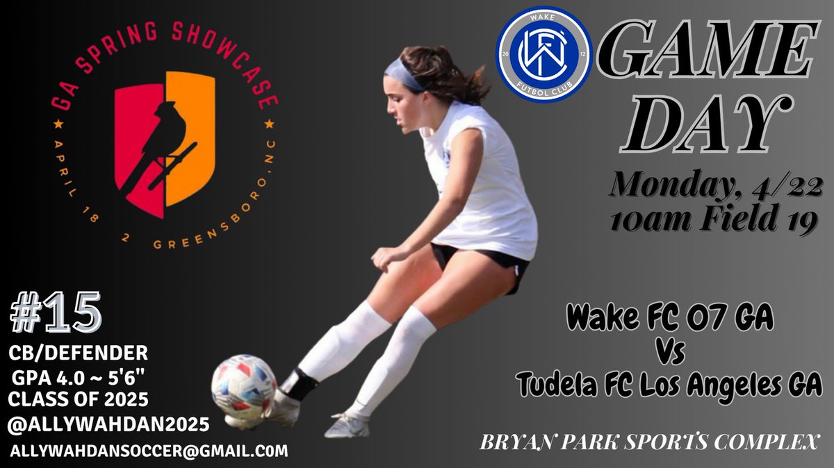 Back at it again at 10 this morning on Field 19!  Come see @Wakefc07 in action for the last time at this event @GAcademyLeague #GASpring Showcase.  @Imcollegesoccer @Imyouthsoccer @Prepsoccer @Wakefutbol #theWakeFCway