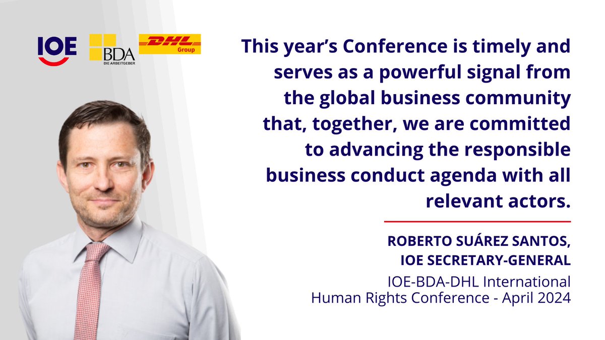 🚀 Just 1⃣ day left: IOE-@DieBDA-@DHLGlobal Conference on Responsible Business Conduct starts tomorrow! We are gearing out for insightful discussions on current & emerging trends in #BizandHumanRights and to discover how the private sector can prepare for what's next!