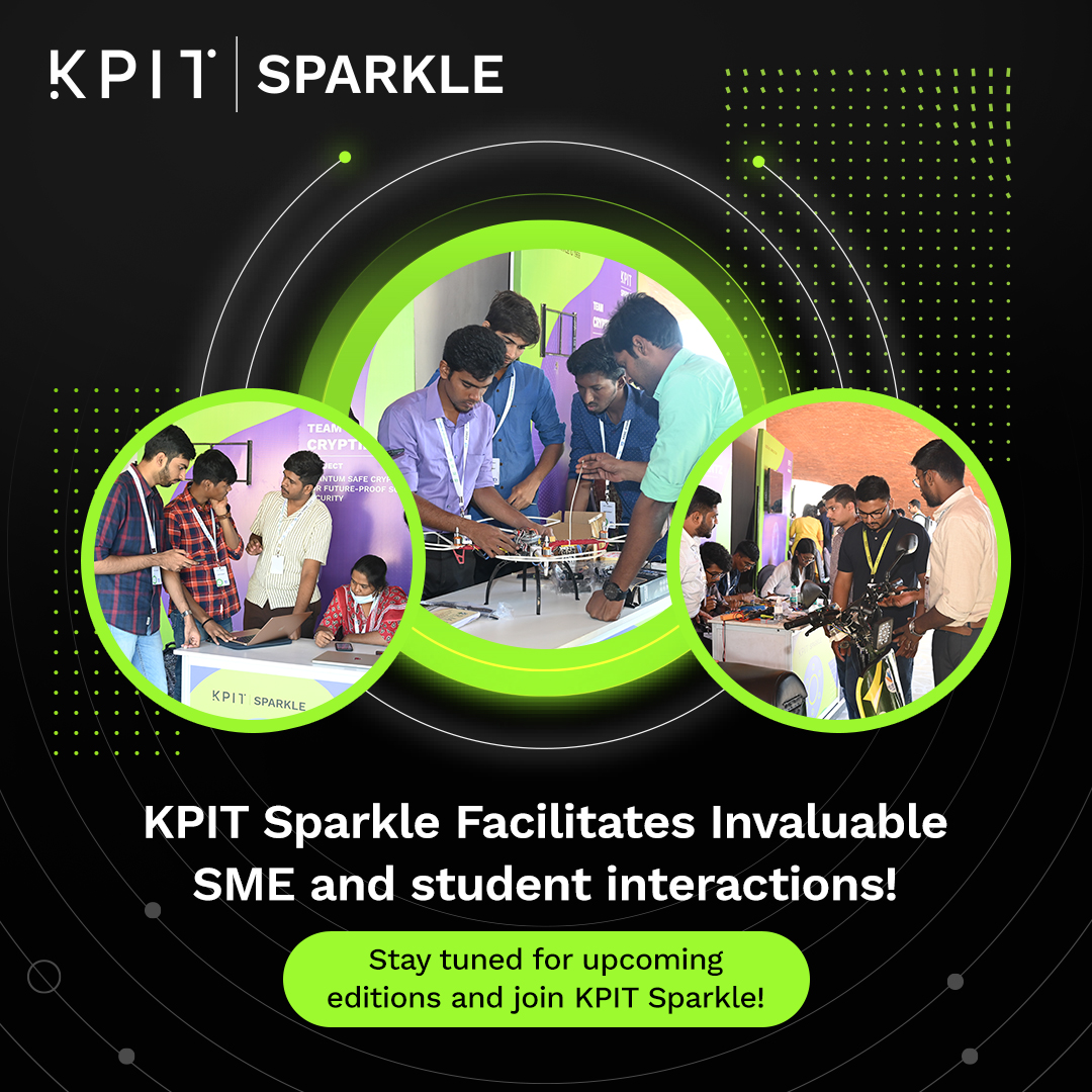 At KPIT Sparkle, we foster invaluable SME-student interactions, ensuring support from experienced experts for project challenges. Stay tuned for updates and join KPIT Sparkle! #KPITSparkle #SMEInteractions #TechCompetition #KPIT