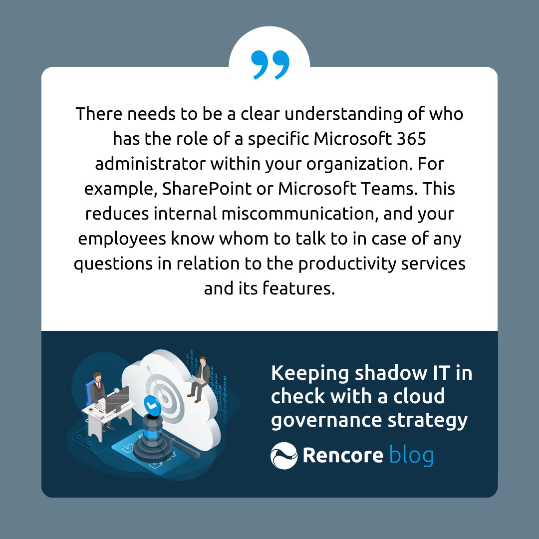Avoid confusion and enhance efficiency by defining clear roles for your Microsoft 365 administrators. With designated responsibilities, your team can navigate productivity services seamlessly. 💻 Read the blog to discover the benefits of role clarity! ✨ renco.re/3xMqLS7