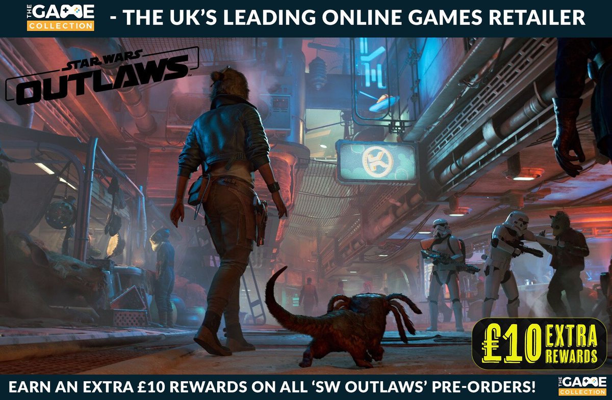 GOING WILLINGLY INTO SCUM AND VILLAINY! 💥 Seek freedom and the means to start a new life as scoundrel Kay Vess on 30th August! Pre-order 'Star Wars Outlaws' to secure a FREE Steelbook AND an EXTRA £10 REWARDS! From £56.95 at The Game Collection! 🔊 buff.ly/3UhaA8f