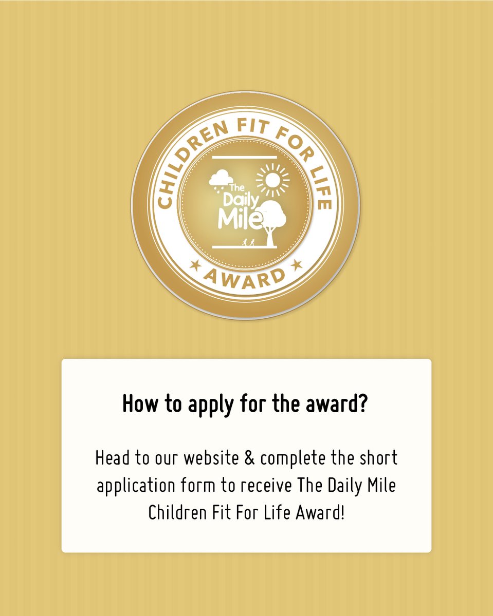 Ready to celebrate your commitment to children’s health and happiness in your school? 🎉 Apply for The #DailyMile Children Fit For Life Award today ➡️ shorturl.at/dhyX7