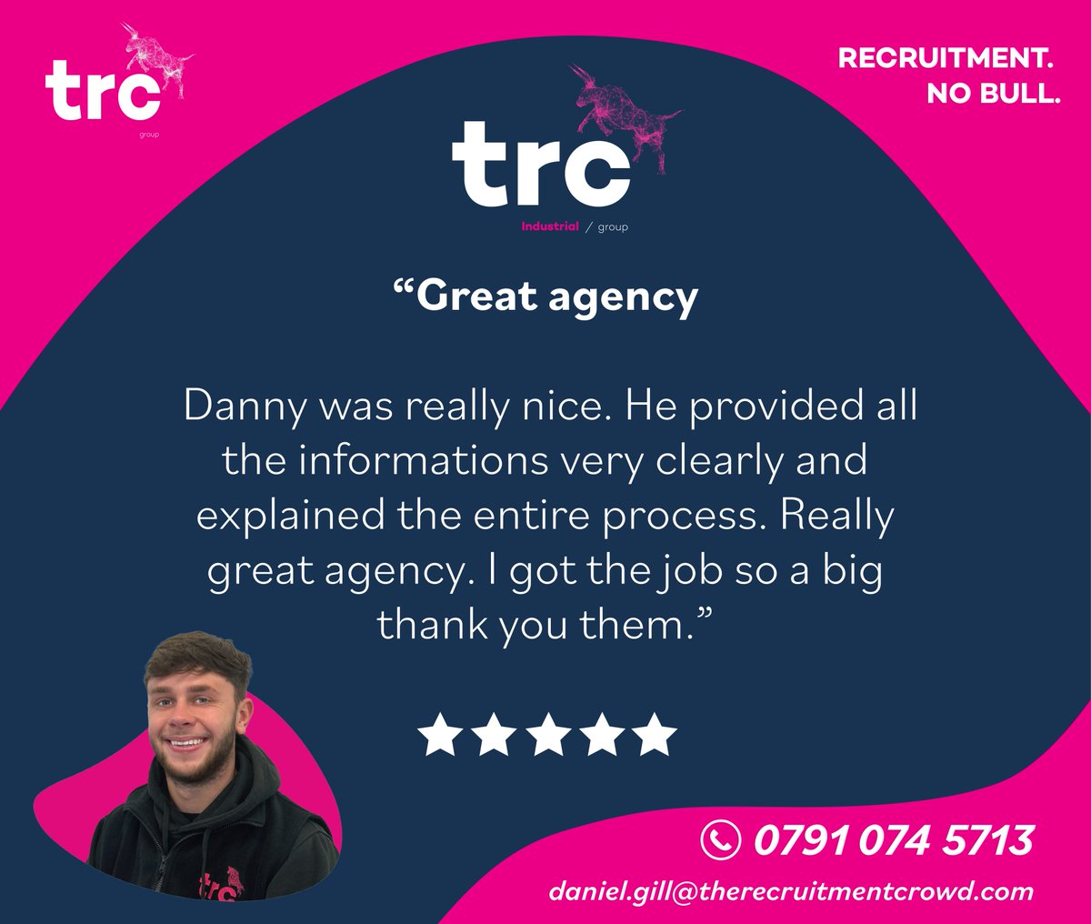 ✅ Yes Danny! Lovely review 😍

We want to hear your reviews!
Head over to g.page/r/CTgjIvWbTXpT… and let us know how we're doing 😁

#CareerGoals #JobSearch #DreamJob #trcgroup #nobull #therecruitmentcrowd