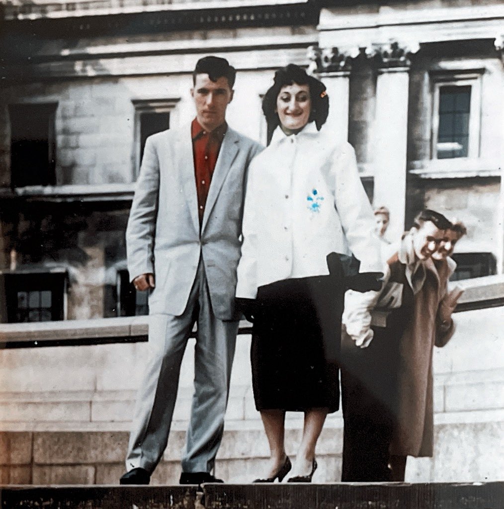 What a well dressed couple . That’s my old man and mum . She’d have been 91 today . I wonder where my dad bought that whistle ? Sharp or what !