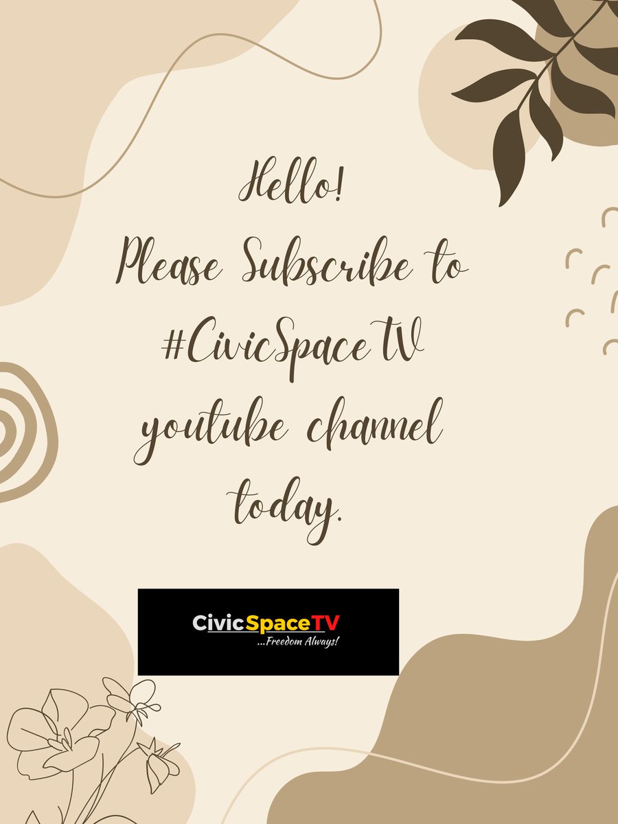 Happy New Week! We hope you are all well & refreshed & recharged for the new week's tasks and opportunities. Please be part of our big #CivicSpaceTV family by subscribing to our channel and following our platforms... Freedom Always! Link:youtube.com/@CIVICSPACETV?…