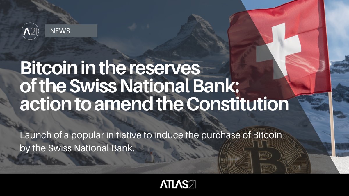 BITCOIN - Bitcoin in the reserves of the Swiss National Bank: action to amend the Constitution According to the local newspaper NZZ, a group of Bitcoin enthusiasts in Switzerland is pushing to compel the Swiss National Bank (SNB) to include Bitcoin in its reserves. The group,…