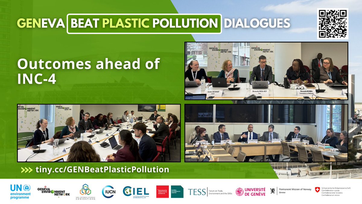 All eyes are on #Ottawa for #PlasticsTreaty #INC4! As we head into the 4th round of negotiations, we are rounding up the outcomes of the #GENeva #BeatPlasticPollution Dialogues during the intersessional period. ▶️ tiny.cc/GENBeatPlastic… 🧵 follows