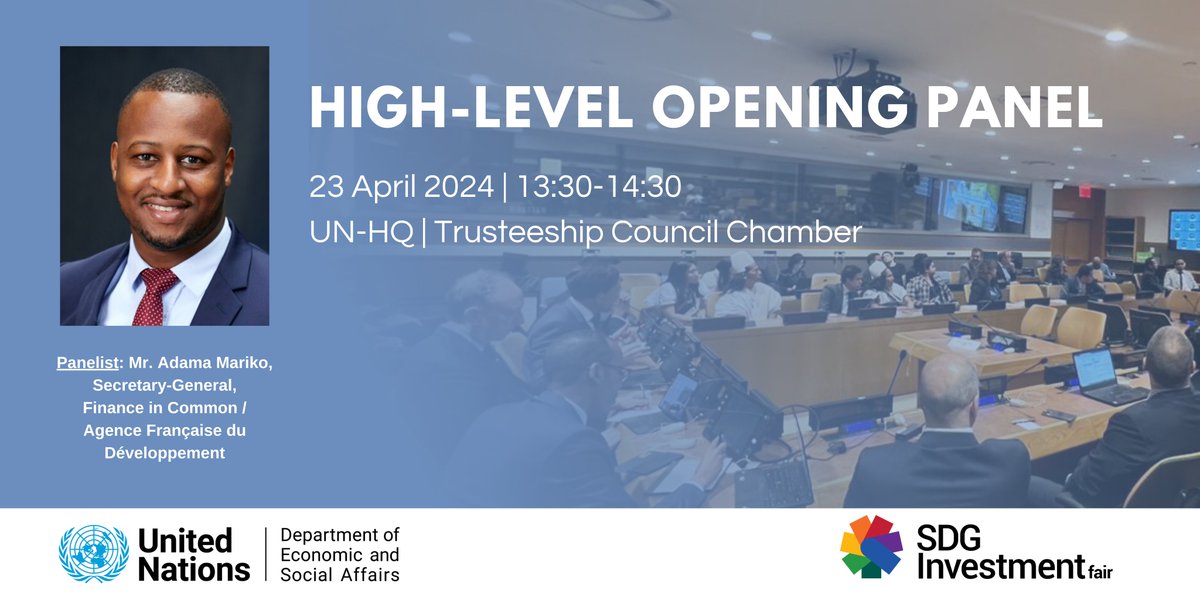 @AdamaMko our General Secretary, will represent FiCS at the #SDG Investment Fair & the #FfDForum 2024 hosted by the @UNDESA These discussions will leverage their expertise & insights to delve into sustainable investment strategies that align with the #2030Agenda Stay tuned!