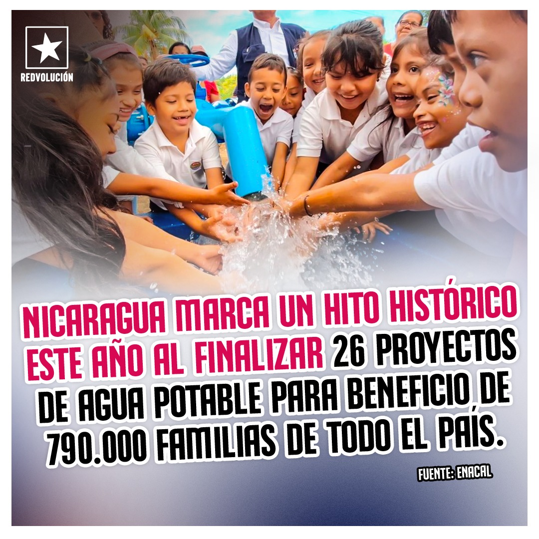 #Nicaragua #4519LaPatriaLaRevolución El gobierno de Nicaragua a Través de Enacal a beneficiado a 790,000 familias con proyectos de agua potable💧👨‍👩‍👦 @SoldeLiberNica @CarlosEmilioDH @Somos2V @SomosMD2 @taniasandinista @EnacalC @LeninArostegui1