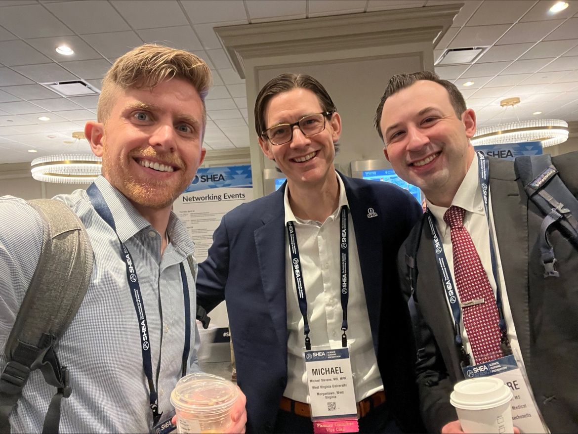 Had a blast at SHEA in Houston last week! 🌟 
Our team presented some amazing posters, and it was great catching up with UPMC ID alum, @TedRader4MD! Here's to more breakthroughs and collaborations! 🙌 #SHEA2023 #InfectiousDiseases #ResearchInnovation