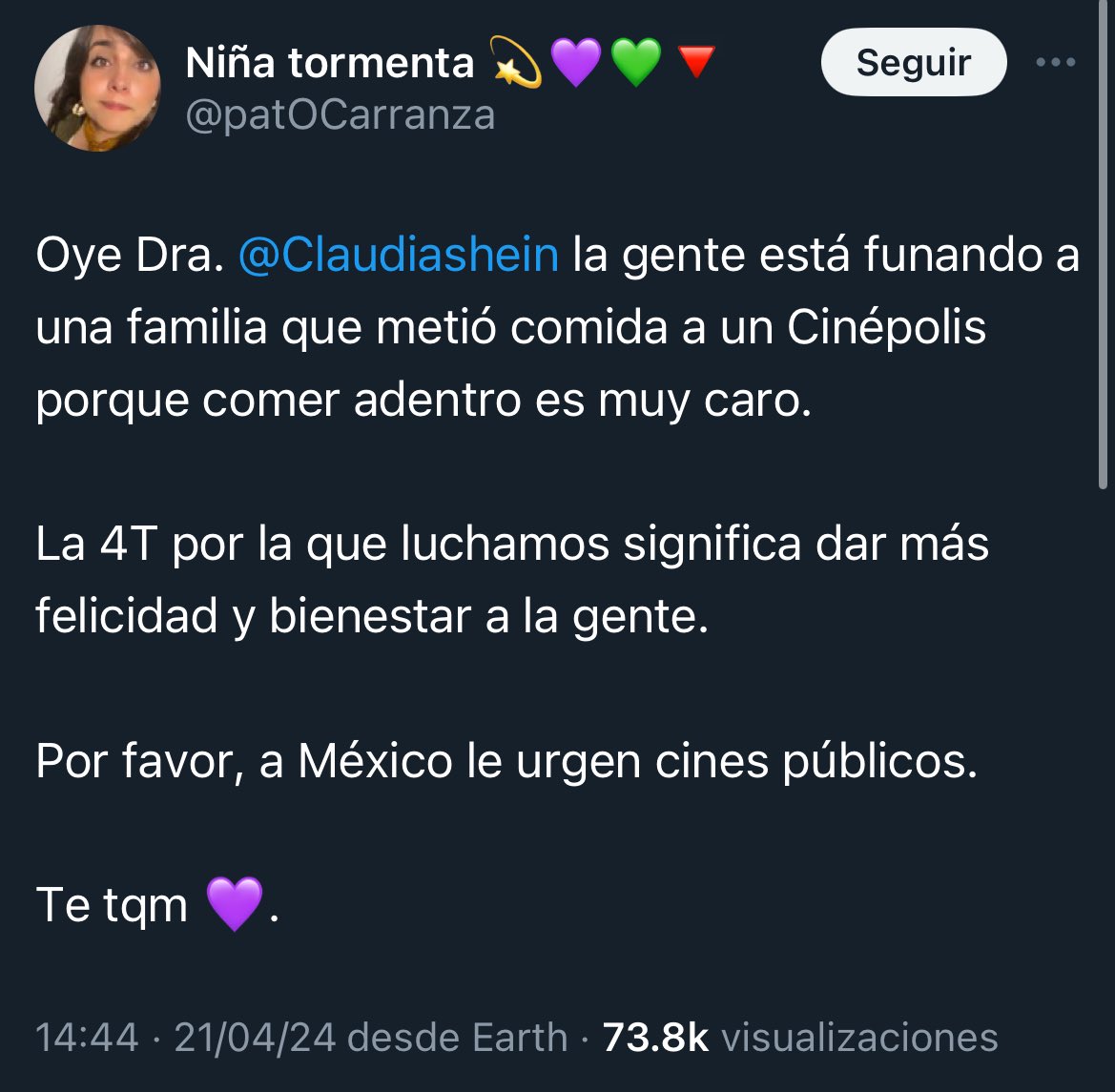 Claro, porque lo que necesita Mexico es que nuestros impuestos se vayan en cines